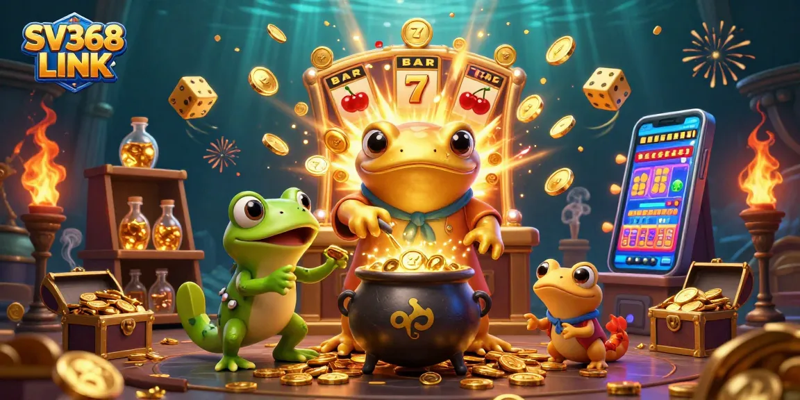 Engage with SV368 LINK as a golden salamander alchemist conjures coins, enhancing your casino experience.